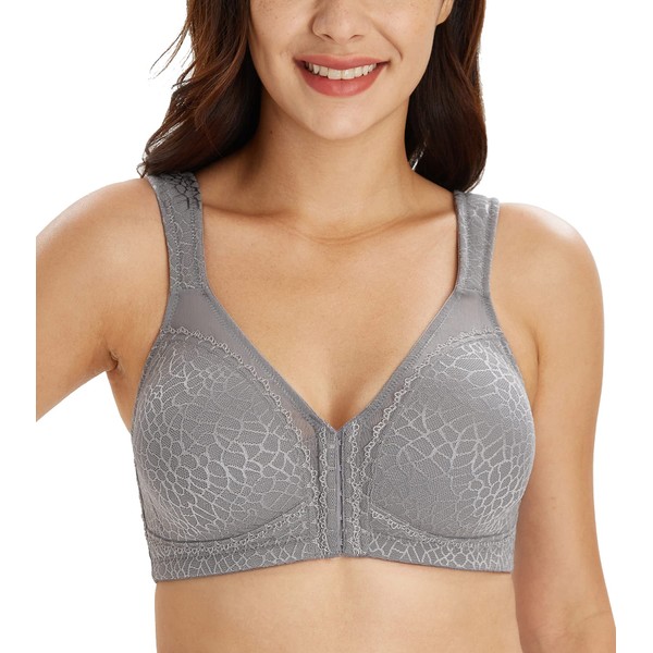 Lemorosy Full Coverage Front Closure Posture Bra Wirefree Unpadded Back