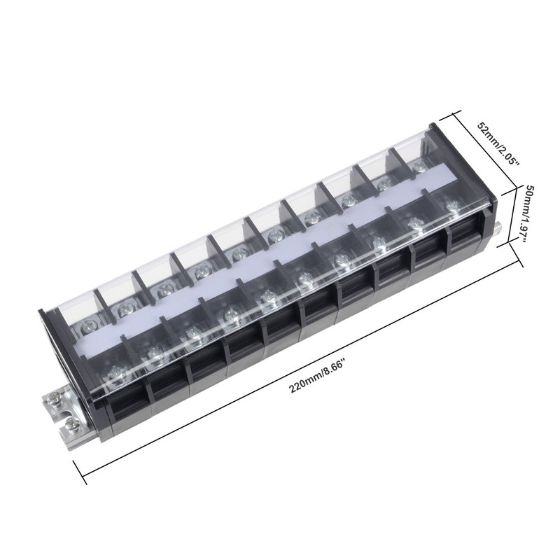 uxcell Barrier Terminal Strip Block 660V 60A Dual Rows 10