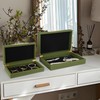 HofferRuffer Faux Leather Decorative Boxes Set of 2, Large Nesting