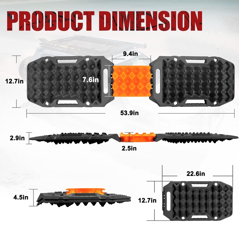 BUNKER INDUST Offroad Traction Boards with Jack Base,Multifunctional Extendable Recovery
