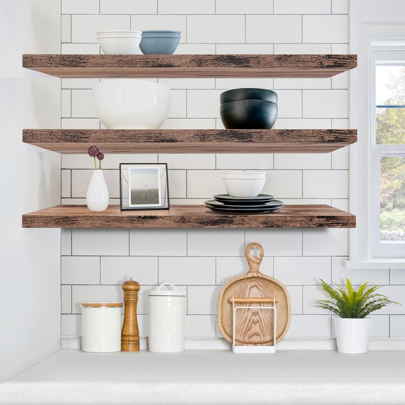 Sorbus Floating Shelves for Wall - 48 Inch Long Bathroom