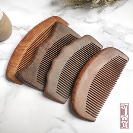 International Wooden Hair Comb for Men and Women, Home Use, Anti-Static Scalp Meridian Massage and Hair Care 12cm Monthly Comb [Jslt-1206Y] 30ea