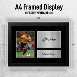 HWC Trading FR A4 Adama Traore Wolves Gifts Printed Signed Autograph Picture for Football Fans and Supporters - A4 Framed