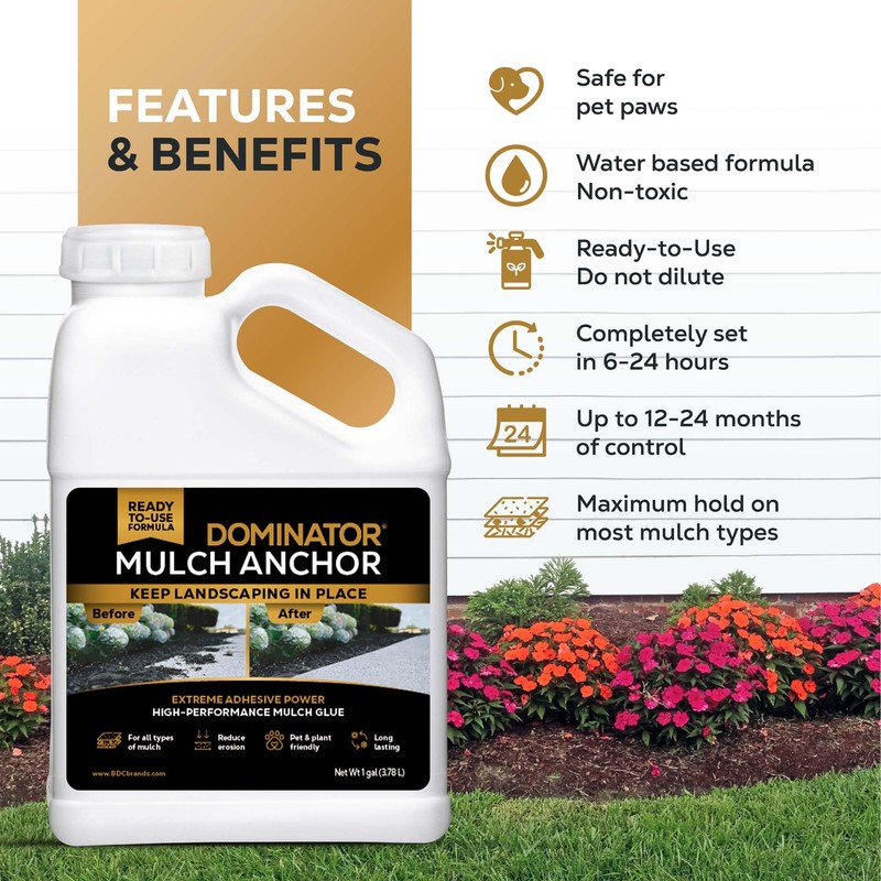 Dominator Mulch Anchor 1 Gallon - Mulch Glue & Rock