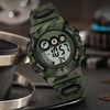 Camouflage Green Kids Watch 7 Colors LED 50M Waterproof Digital