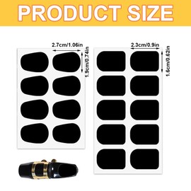 MIRKUZI Bite Rubbers for Woodwind Instruments, Mouthpieces for Woodwind Instruments, Pack of 36 Mouthpiece Cushions 0.8 mm Mouthpiece Patch Saxophone Mouthpiece Patches Oval Square Combination (Black)
