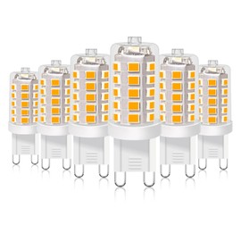 BUBO G9 LED Bulb 2700K Soft White 430 Lumens, 3W Equivalent 40W T4 G9 Halogen Replacement, 360°Beam Angle 120V Non-Dimmable No-Flicker G9 Light Bulbs for Crystal Chandelier Lighting, 6 Pack