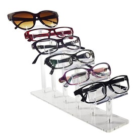 NEETBU 6 Tier Acrylic Sunglasses Display Eyeglass Holder Stand,Eyewear Display Sunglasses Orgaznizer,Sunglasses Rack Holder for Glasses Shop Home Decor