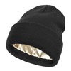 MECOCO Womens Saitn Lined Knit Beanie Hat Acrylic Winter Hats