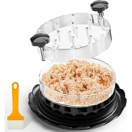Chicken Shredder Large Chicken Breast Shredder Tool Twist with Brush&Hook,Visible Meat Shredder with Ergonomic Handle, Strong Anti-Slip Strip,Easy Cleaning, Suitable for Pork Beef Chicken