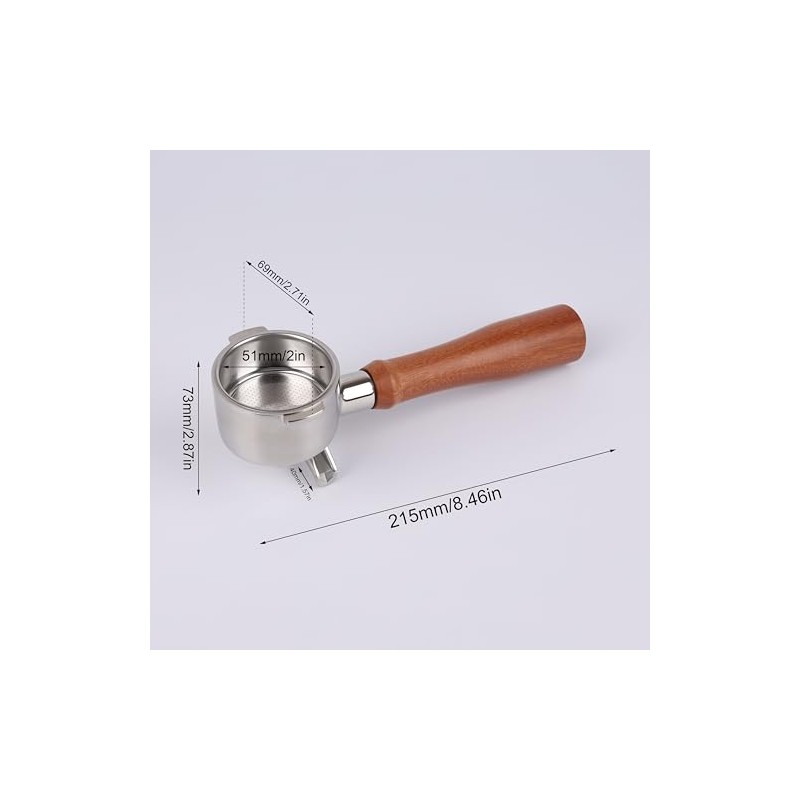51mm Portafilter 2 Ears with Double Spout Compatible for Delonghi