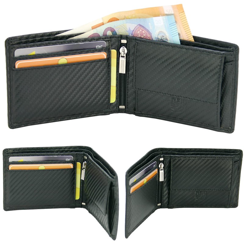 CF CATTERFELD High Quality Carbon Wallet for Men - Black,