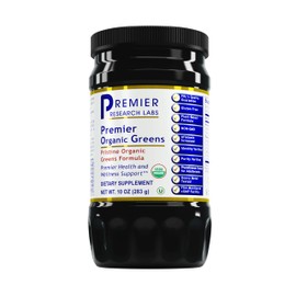 Premier Research Labs Premier Research Labs Premier Organic Greens - Super Greens Powder, Greens Superfood Powder for Drinks, Green Juice, Nutrition Support, Supergreens for Men & Women, Spinach, Alfalfa, Chlorella - 10 oz