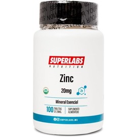 Superlabs Nutrition Zinc 20 mg 100 cápsulas | Suplemento Alimenticio