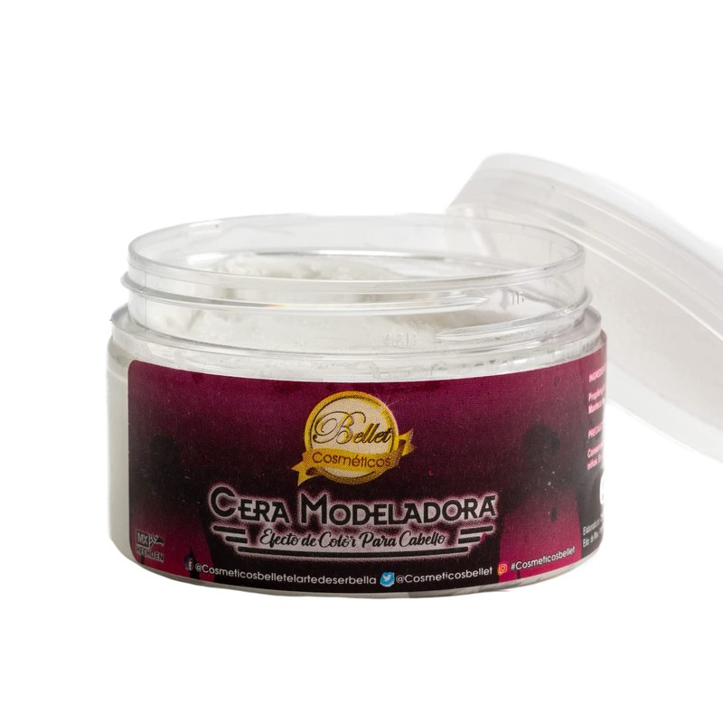 Bellet Cera Modeladora para Cabello con Color Blanco, 120 gr