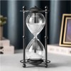 ELAINESTORE Hourglass Timer 30 Minute, Black Metal Frame Decorative Sand