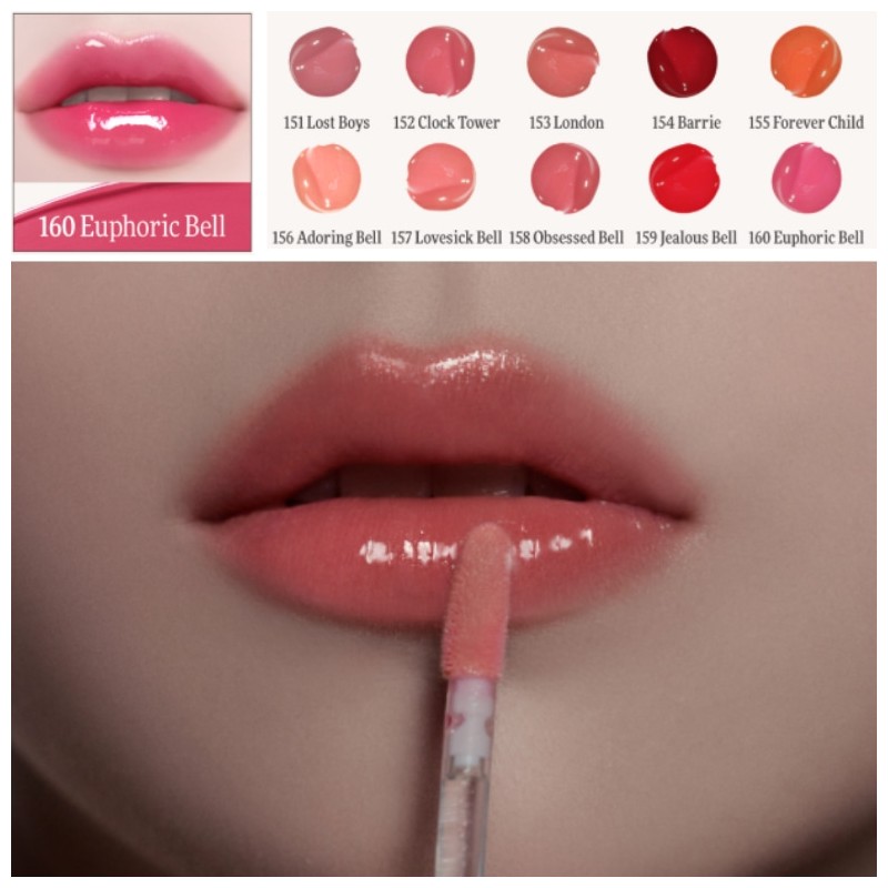 DINTO Pearl-kissed Plumping Lip Glace 4ml, Color:160 Euphoric Bell