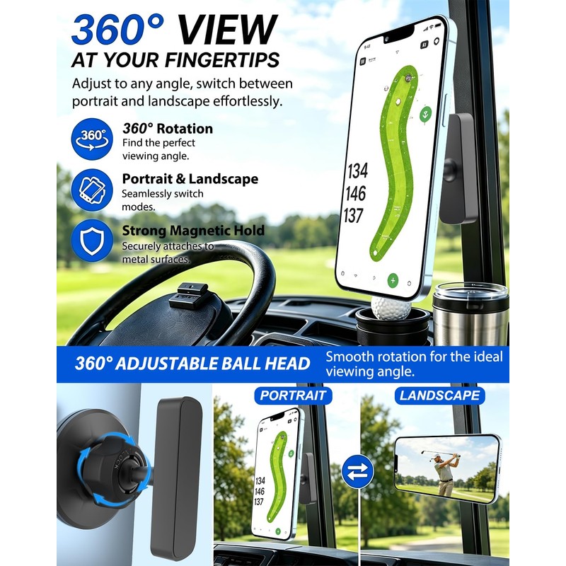 CANHET Magnetic Phone Mount for Tractor with Strong Magnetic Base