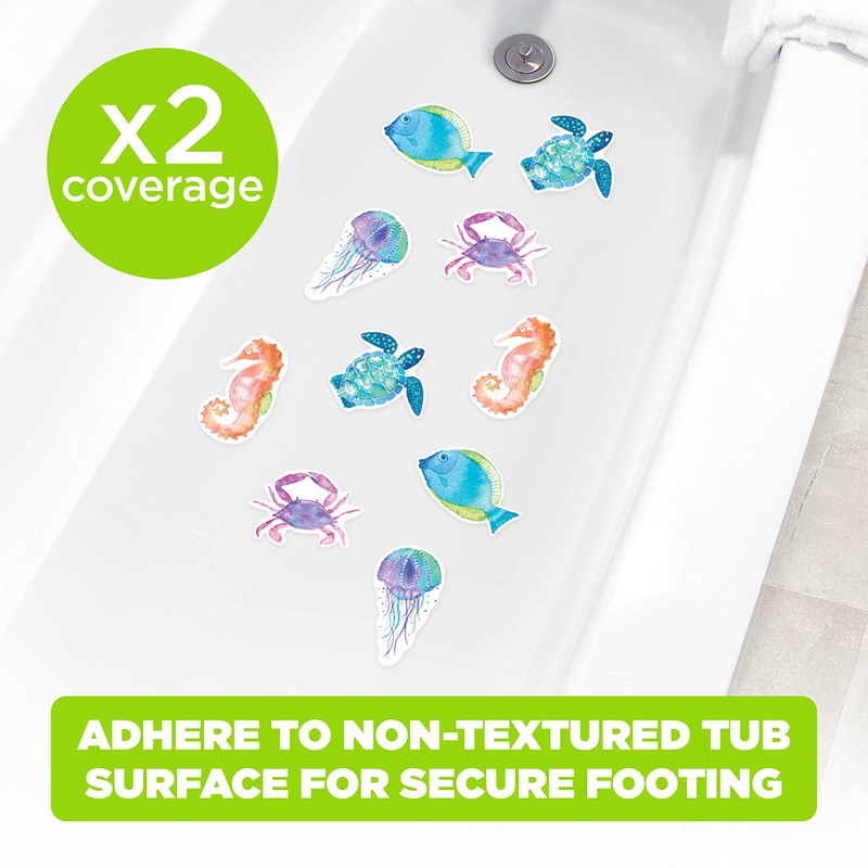 Ginsey Aqua Touch Sea Life Adhesive Non-Slip Safety Treads Tub