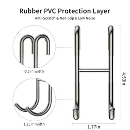 Over Shower Glass Door Hooks, 2 Pack Silver 304 Stainless Steel Shower Door Hooks, Bathroom Frameless Drilling-Free Hanger, Towel Hooks, for Bathing Suits, Robe, Towel, Squeegee, Loofah, Shaver