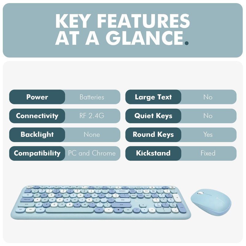 X9 Cute Wireless Keyboard and Mouse Combo - Retro Typewriter