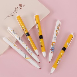 XIUSHE 12PCS Comfortable Writing Pens Retractable Gel Pens Novelty Pretty Journaling Pens,Black Ink Medium Point 0.5mm Gift School Supplies Office Party Birthday Gifts (Yellow duck,12)