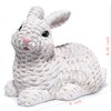Hodao 2PCS Easter Day Bunny Decoration Handcrafted Polyresin Woven Shape