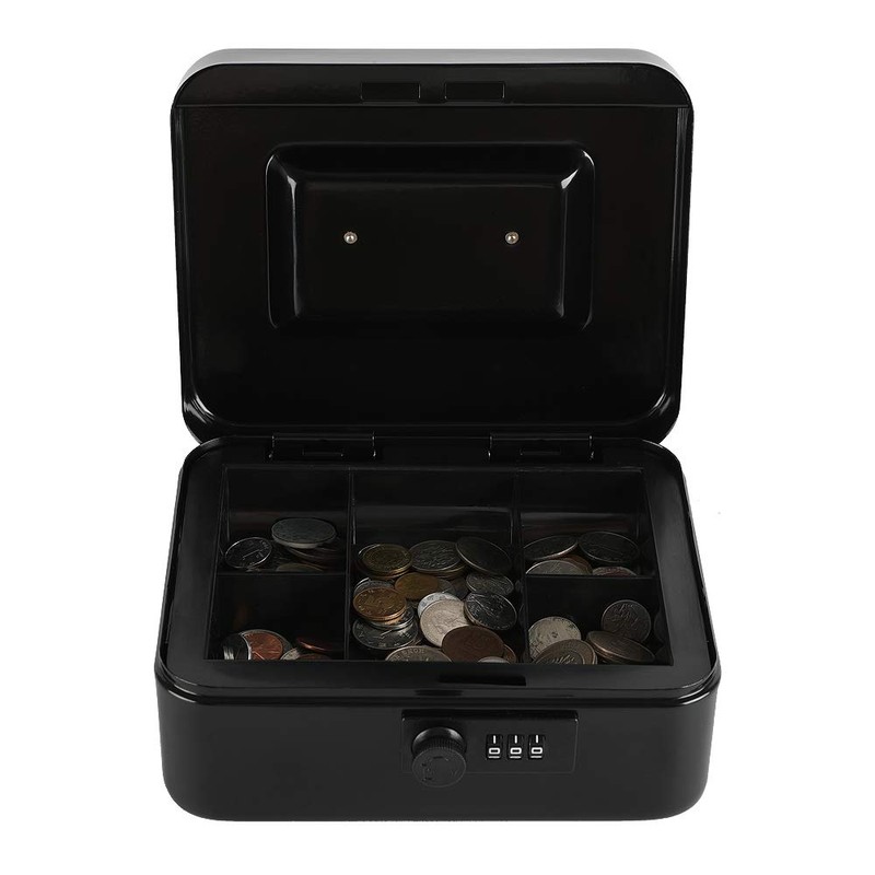 xydled Steel Cash Box Safe with Combination Lock,Money Safe Box