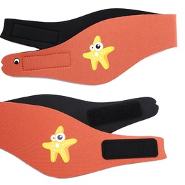 SUIEK Swimming Headband - Free Swimming Earplugs a Pair (Orange, S: 0-6 Months, Head Size 12"-15")