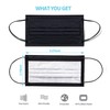 YJIAKA Black Disposable Face Masks 4 Layers Protection 50Pcs, Breathable