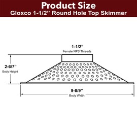 Gloxco 2" Skimmer Suction Strainer, Top Hole, Zinc Plated Steel (STR-SKTH200)