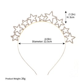 Beaupretty Shinny Diadema con diamantes de imitación para fiestas de Navidad con diseño de estrellas creativas para el pelo, tocado para mujer 2021, regalo de fiesta de año nuevo dorado