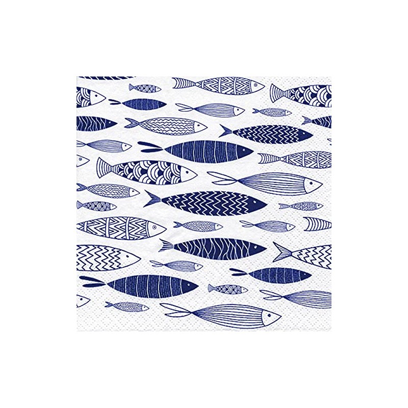 Anniversary House Tiflair Shoal of Blue Fish Lunch Napkins 3