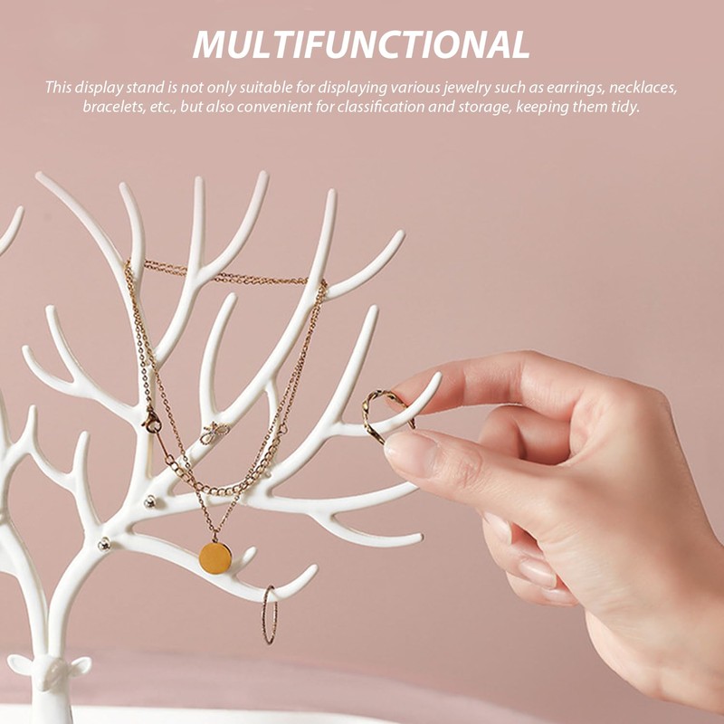 EHDWXVZM 2-Piece Jewellery Stand with Side Shelf, Jewellery Stand, Earring