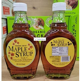 Trader Joe’s Grade A Maple Syrup Amber Color & Rich Taste 8fl oz 236ml (Two Bottles)