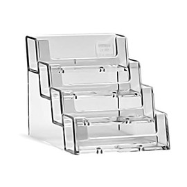 TAYMAR Business Card Holder, Business Card Holder, Business Card Holder, Business Card Dispenser with 4 Tiers, Transparent