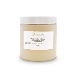 Soapeauty 100% Pure Refined African Shea Butter - Cold Pressed, Odorless - Pure Moisturizer for Skin & Hair - Ethically Sourced from Ghana | 8 oz