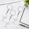 Quadafy 2 Pcs Stainless Steel Funny Doodle Keychain Finger Pendant