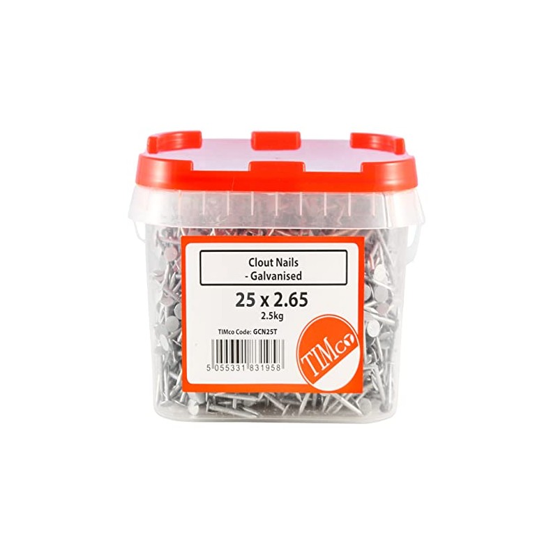 TIMCO Galvanized Clout Nails - 65 x 2.65-2.5kg Tub