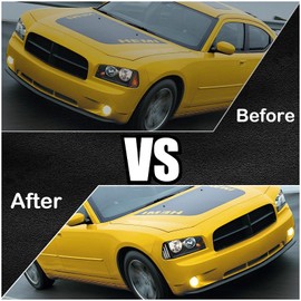 Smoke White Side Marker Light Compatible with Dodge Charger Daytona SE R/T SRT8 SXT 2006-2010 Front Corner Side Turn Signal Indicator Lights Accessories