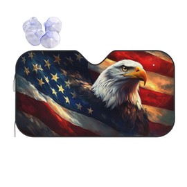 American Flag Car Sun Shade Windshield Sunshade Foldable Front Window Shield Cover for Truck SUV
