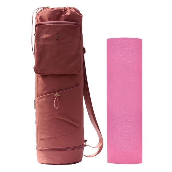 ESVAN Yoga Mat Bag with Multi Pockets Drawstring Yoga Mat