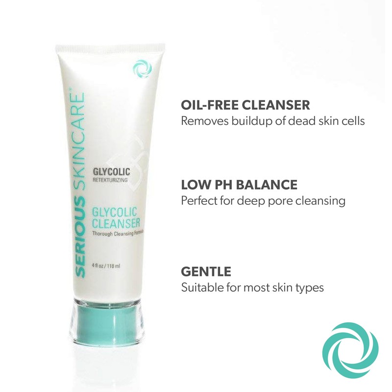 Serious Skincare Glycolic Cleanser - Daily Non-Drying Exfoliating Face Wash