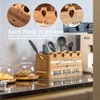 Kitchen Utensil Holder, Large Acacia Wood Organizer for Countertop |