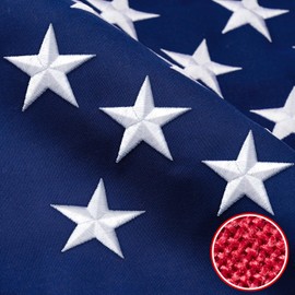 American Flag 4X6 FT TearProof Series, Heavy Duty Tough Spun Polyester USA Flags High Wind for Outside Outdoor with Durable Embroidered Stars Sewn Stripes Brass Grommets