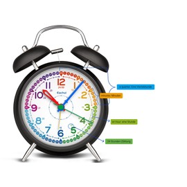 Eachui Analog Alarm Clock for Kids, Double Bell Alarm Clock No Ticking with Loud Alarm, Night Light and Large Clear Dial (Black)