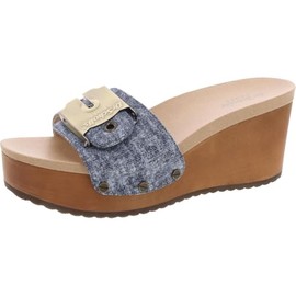 Dr. Scholl's Women's Original Life Slide Sandal, Dark Blue Denim Leather, 7