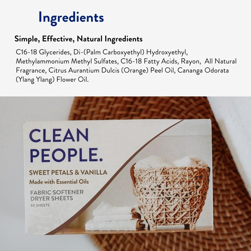 The Clean People Fabric Softener Sheets - Dryer Sheets -