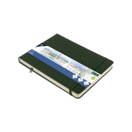 Sketchbook Kangaro A5 Landscape Forest Green PU Hard Cover 80 Sheets 140 g Cream Paper with Elastic Band and Ribbon