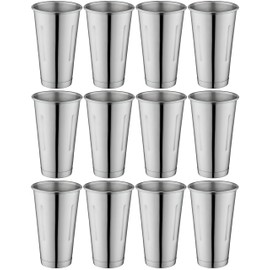 OCS Parts 7-Inch Stainless Steel Malt and Milkshake Mixing Cups | 12-Pack 30 Ounce Professional Milkshake Cups for Home and Commercial Use